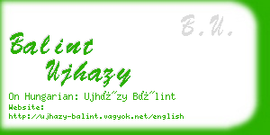 balint ujhazy business card